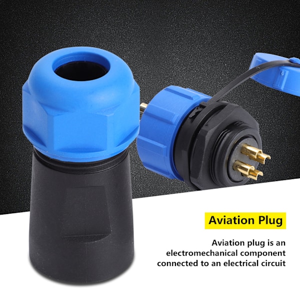 IP68 SP21 4-benet Vandtæt Plastik Aviation Stik Socket Konnektor (4-benet)