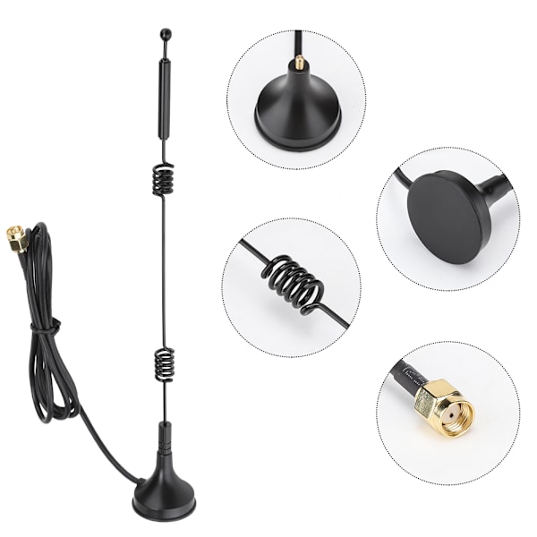 12DBi High Gain 2.4/5GHZ Dual band Omnidirektionel WIFI Router Dobbelt Helix Antenne (5 Meter)