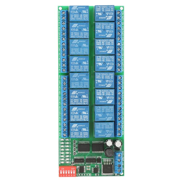 DC 12V 16 Kanal MODBUS RTU RS485 Relæmodul Board PLC Controller Seriel Port Switch