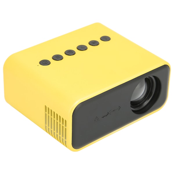Bærbar Mini Projektor Hjemmekino Mobiltelefon Projektor for Skjermprojeksjon 100‑240V Gul EU-plugg