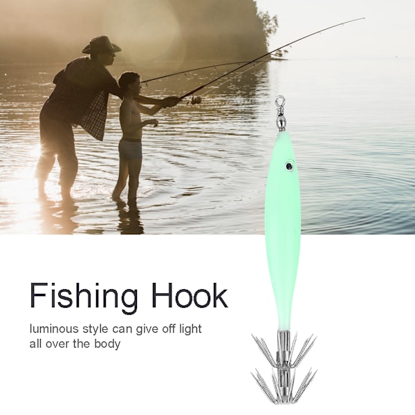 Högkvalitativ Bläckfisk Fiskekrok Bete Delar Fisketillbehör (Självlysande)