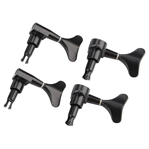 2L2R Fishtail-formade, knappförseglade stämskruvar för basgitarr (svart)