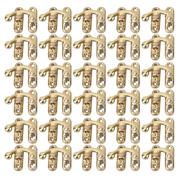 30 st Haspkrok Retro Stil Järnlås Krok Hasp för Smyckespresentaskar 3,2 x 2,8 cm Gul Vänster Låskrok Hasp