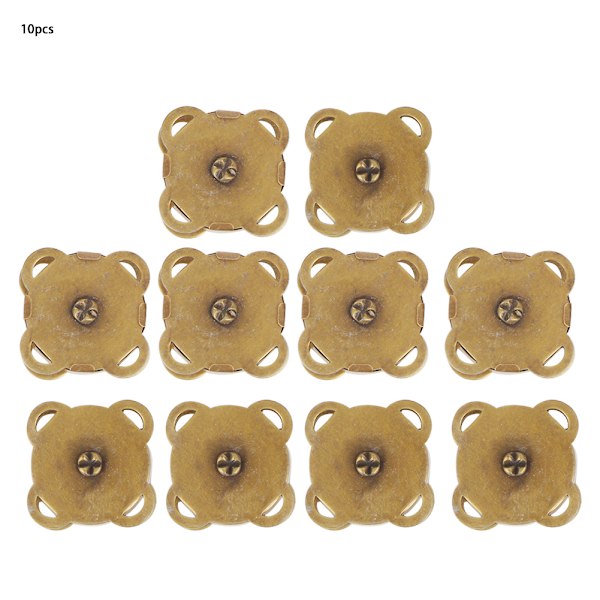 10 stk./sæt Metal Magnetisk Spænde Snap Fastgørelser Knapper DIY Tøj Taske Tilbehør (Bronze)