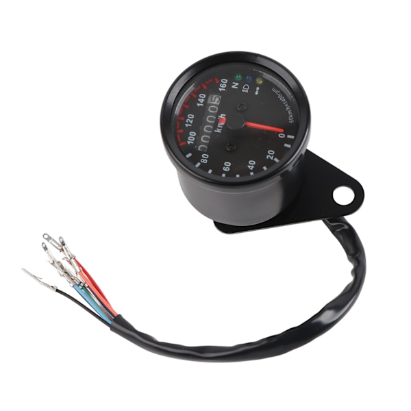 Odometer Motorcykel LED Baggrundslys Speedometer Måler Signal Universal (Sort)