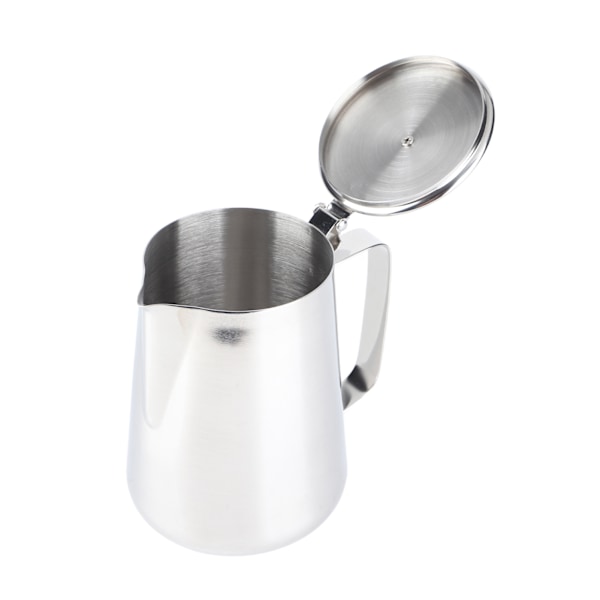 Kaffekop i rustfrit stål Mælkepitcher Kande med låg til Latte Kaffe Art (1500ml)