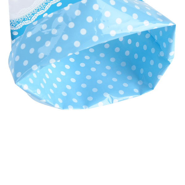 50 Klare Kegleformede Godte Popcornposer Godteposer Cellofan Slikposer med Twist Tie Blå