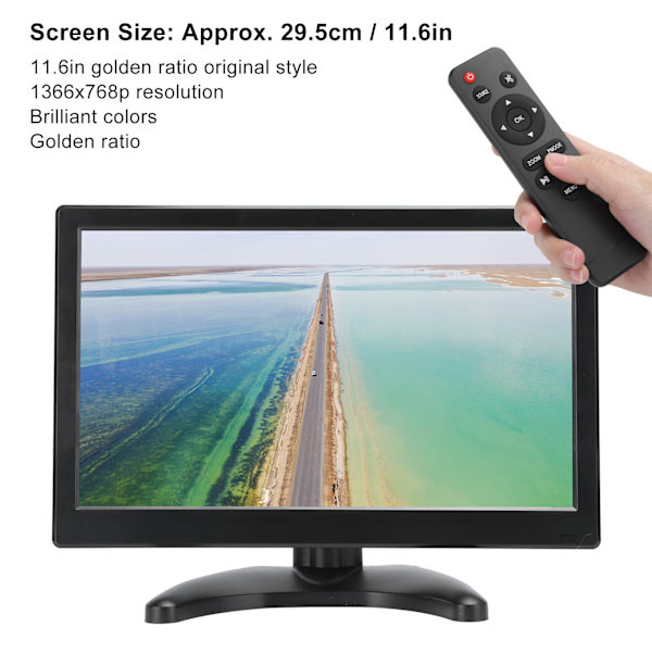 Kannettava näyttö HDMI VGA AV USB BNC Seinäkiinnitys Kortin toisto 11,6 tuumaa