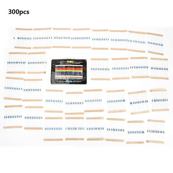 Motståndsset med metallfilm, 10-1M Ohm, 1/4W, 1% tolerans