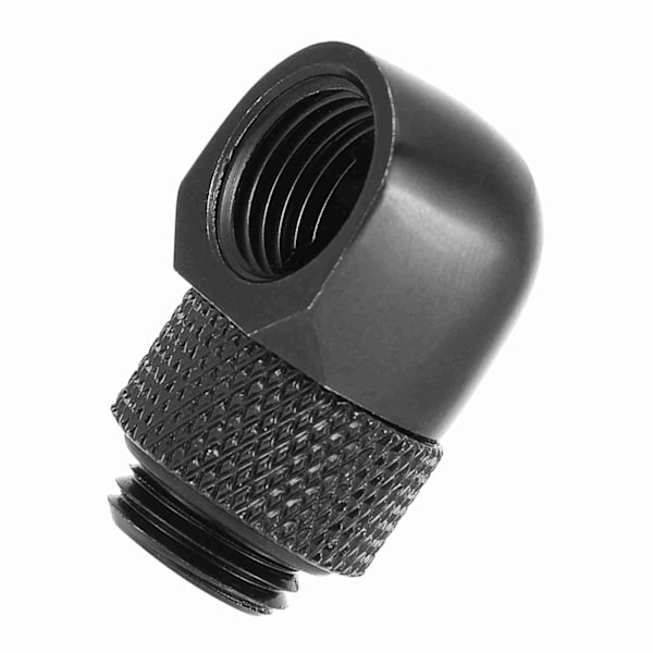 90 Grader PC Vandkøling To-berørings Fitting G1/4 Gevind Albue Barb Connector til Slange Sort