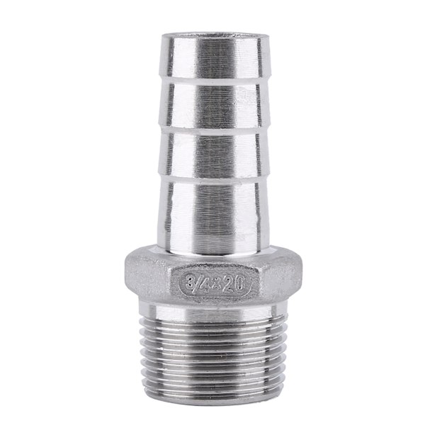 Rustfritt stål 304 hann-gjenge rørfittings Barb Slange Halekobling (3/4\"x20mm)
