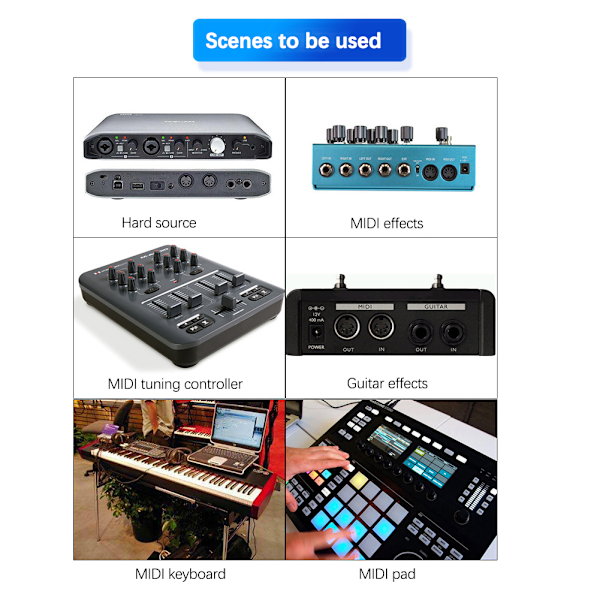 USB til MIDI Host Guitar Effector MIDI Synthesizer MIDI Generator MIDI Interface Enheder Elektronisk Instrument Udstyr