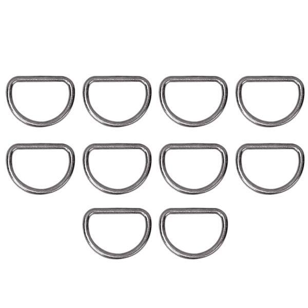 15mm 10 st D-ringar Justerbara Loop Legering D-ring för Väska Kläder Bälte Rem Webbing (tenn)