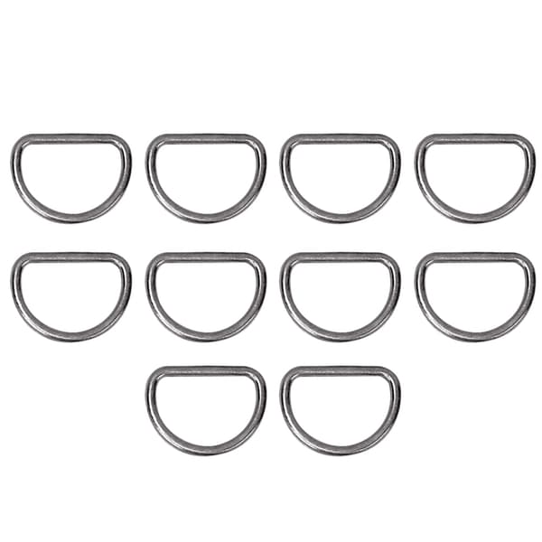 15mm 10ST D-ringar Justerbar Ögla Legering d-ring för Väska Kläder Bälte Rem Webb (tenn)