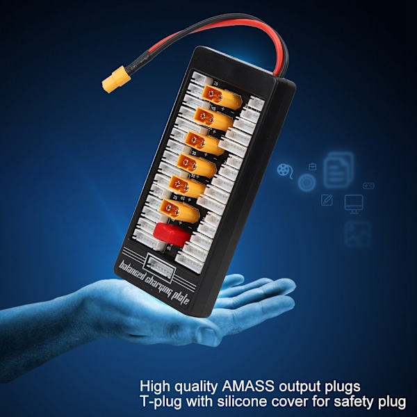 2S‑6S XT60 Parallelladdningskort för RC-batterier Laddningskort Para Board Svart