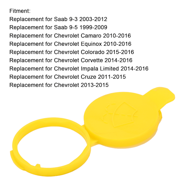 Reservoirlock för Spolvätska Vindruta 12788573 Ersättning för Chevrolet Camaro 2010‑2016