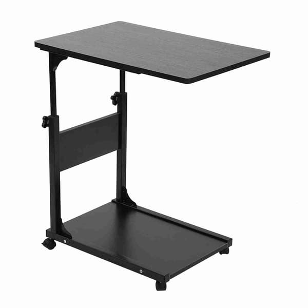 Bærbart multifunksjonelt flyttbart laptopbord med hjul Sengesofa Bøker Svart