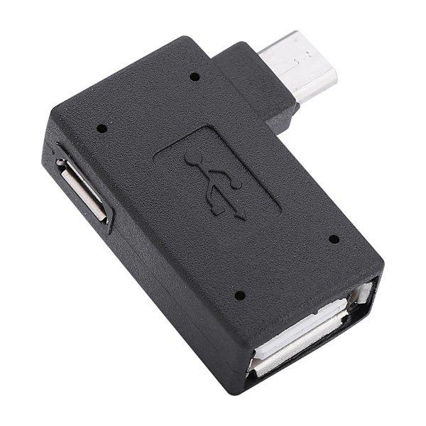 2 st USB 2.0 Honkontakt till Han Micro OTG Adapter Strömförsörjningsport 90 Grader Vänster 90 Grader Höger Vinklad