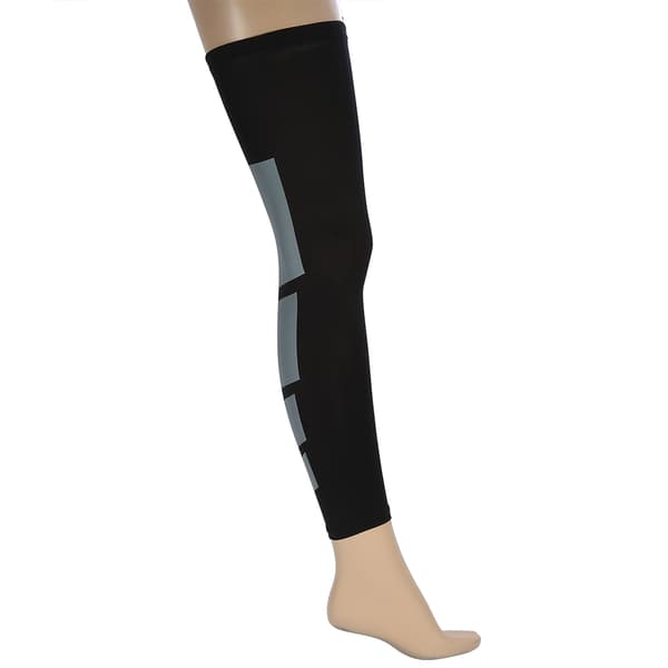 Elastisk benkompression langærmet lægstøttebandage egnet til mænd og kvinder (sort L)