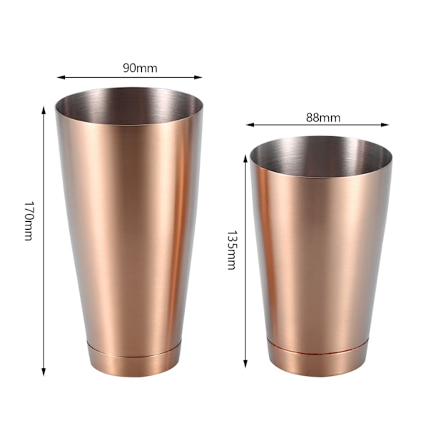 Rustfrit stål, robust og holdbar cocktail shaker, bar, hjem, køkkenredskab (Rose Golden)