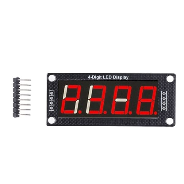 4 stk. LED-segment digitalt displaymodul 4 Bits 7 segmenter PCB-klokkemodul 0,56 tommer MRA172A rød