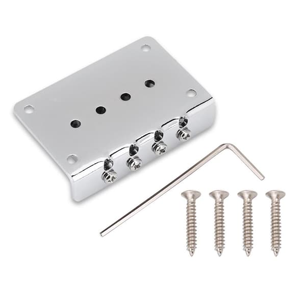 4-strängs Fast Stall Ersättningsdelar för Cigarbox Elgitarrer Bas Ukulele (Silver)