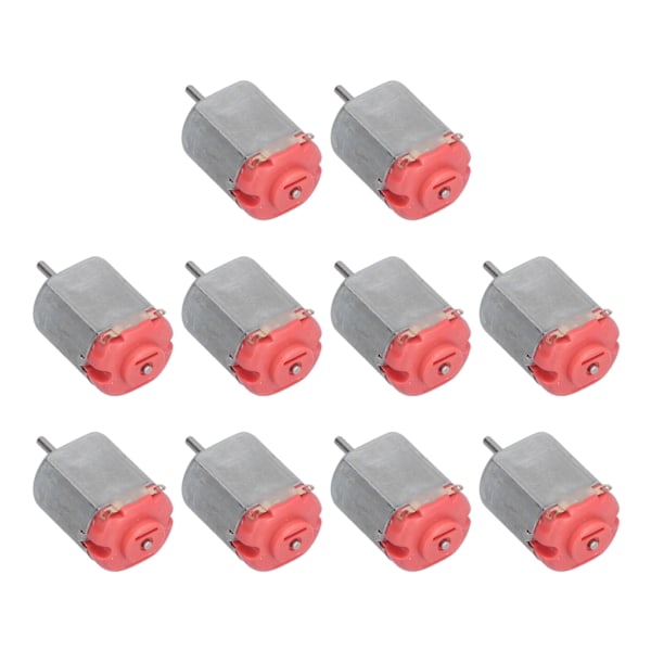 10 kpl Mini Sähkömoottori Nopea Hiljainen Pieni DC-moottori Harraste DIY Lelut Autot Punainen