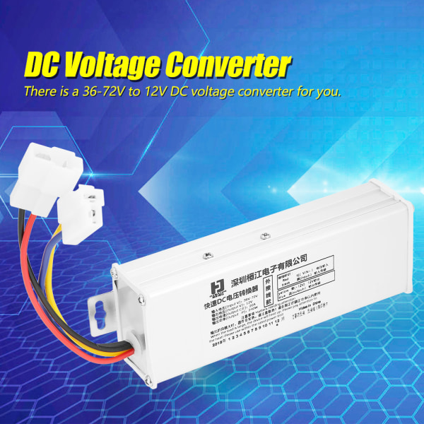 36-72V till 12V 20A 240W DC-omvandlare Adapter Spänningstransformator (extern kabeldragning)