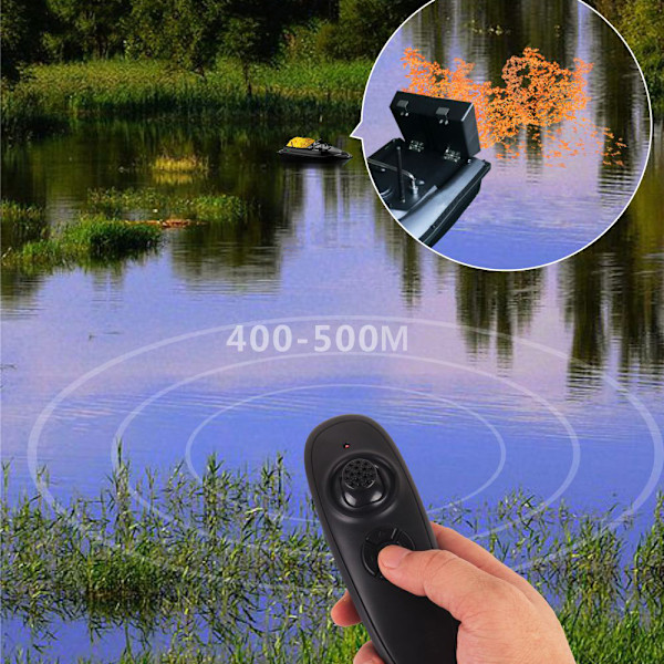 Trådløs fjernstyrt fiskebåt for agn, 400-500 meter rekkevidde, fiskefinner