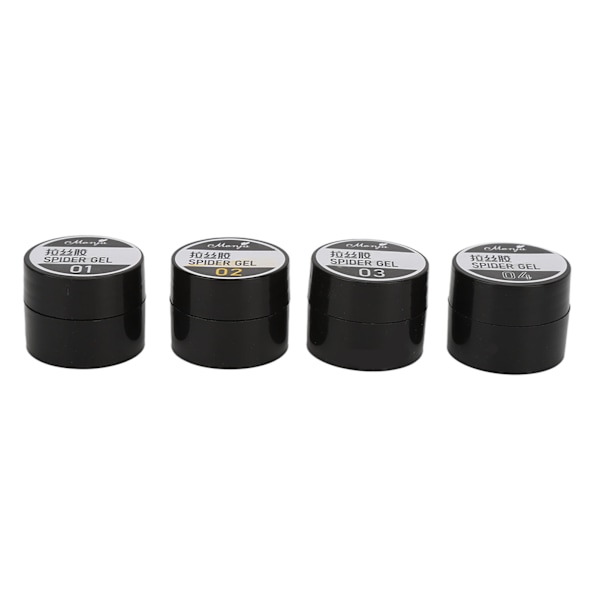 4-pack Solid Polish Glue Färgade Nageltips Lim Gel Elastiskt Nagelkonst Manikyrlim