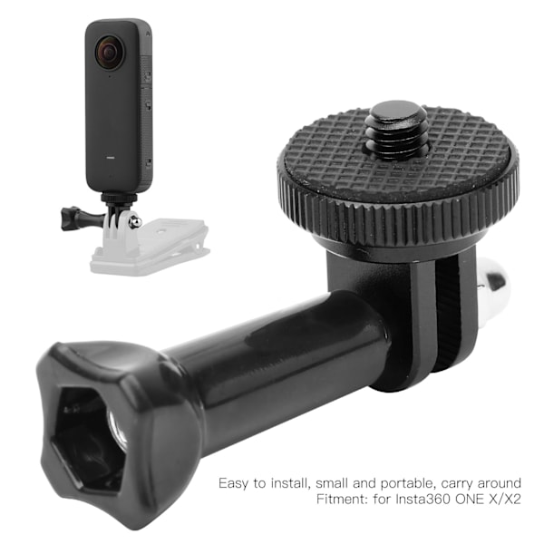 Kamerahållarfäste Adapter Aluminiumlegering Förlängningsarm Tillbehör för Insta360 ONE X/X2Black
