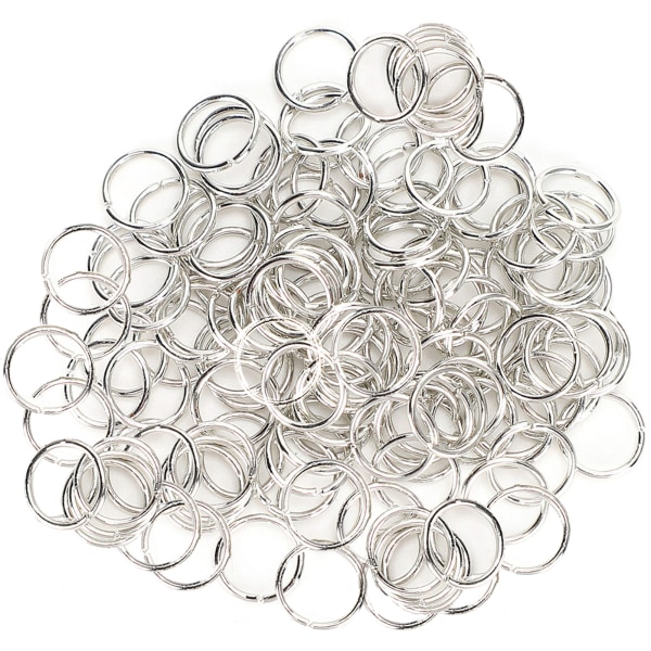 1000 st gör-det-själv handgjorda smycken Tillbehör Open Jump Ring Silver Järn Nyckelring Connector