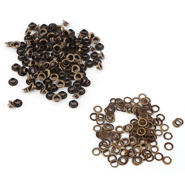 100 stk. metaløjer til læderhåndværk DIY scrapbooking sko (indvendig diameter 5 mm)