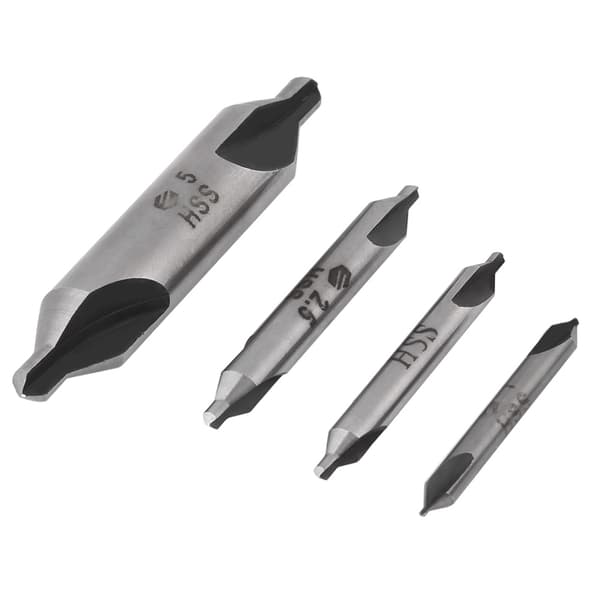 4 st 1/2/2,5/5mm 60 Graders HSS Centreringsborr Centreringsborrsats