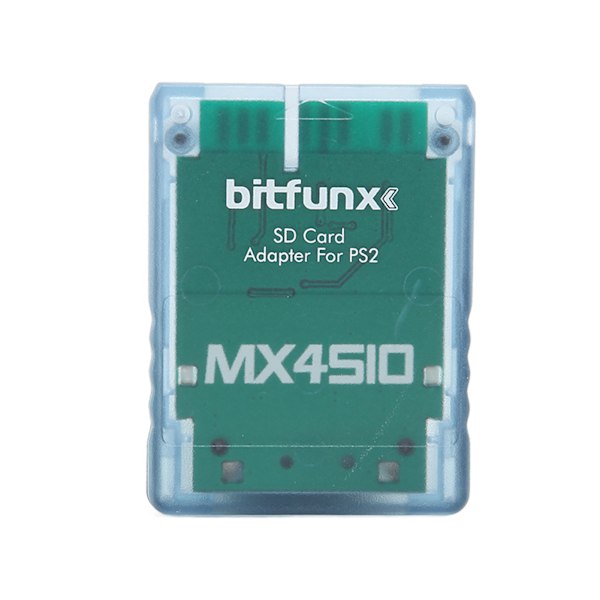 Storage Card Adapter Transparent Plug and Play Professionel Spillekonsol Hukommelseskortlæser til PS2 Blå