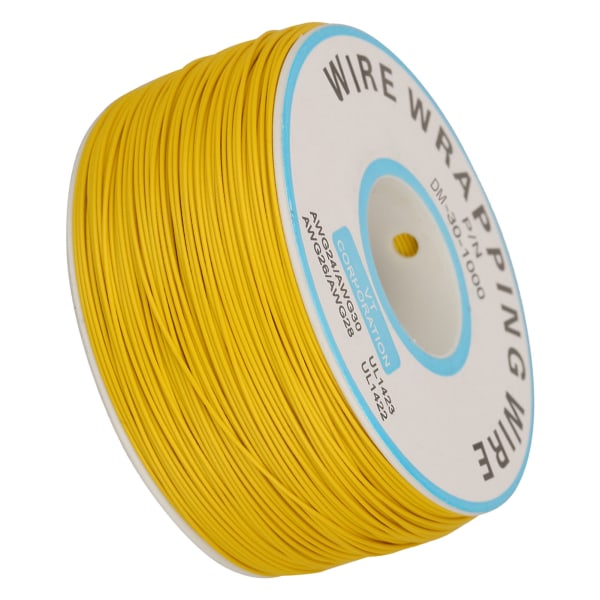 1 rulltrådslindning enkel koppartråd 30AWG kabel 0,25 mm kärndiameter (gul)