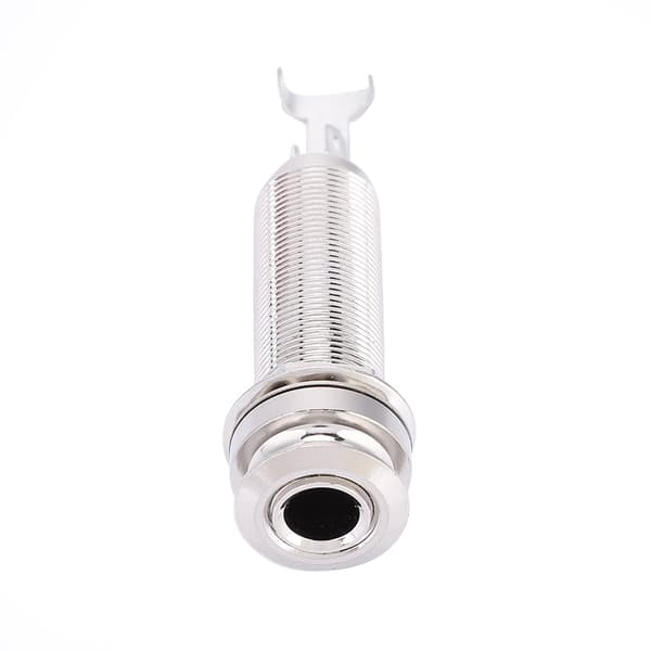 Kobber Mono End Pin Jack Socket for Elektrisk Gitar Ukulele Pickup (Sølv)