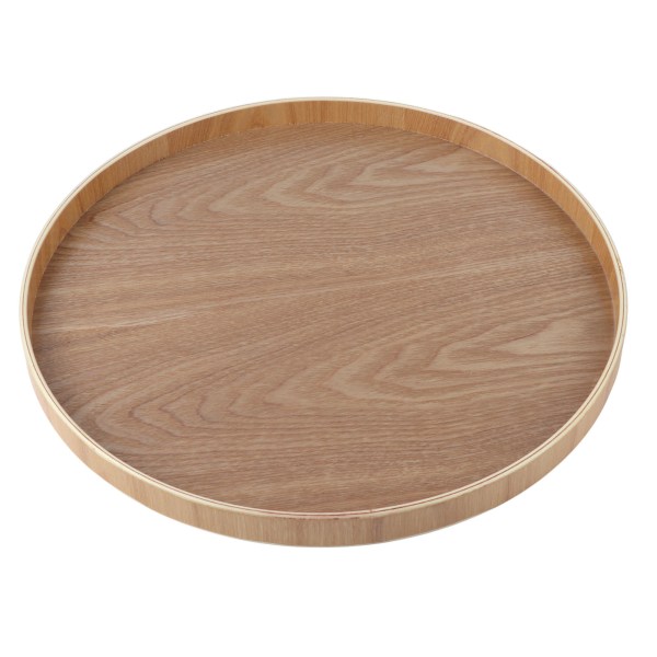 Rund Form Massivtre Te Kaffe Snacks Mat Serveringsbrett Tallerken Restaurant Brett Tre
