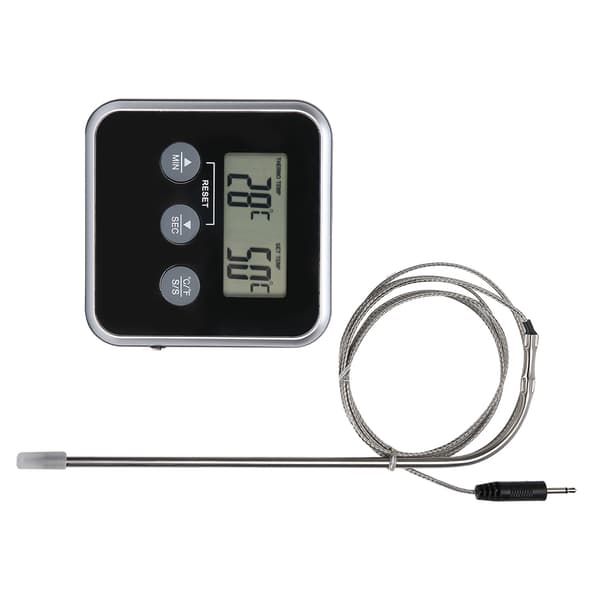 Digital Kötttermometer Mattermometer med Timer för Ugn BBQ Grill Köksmatlagning