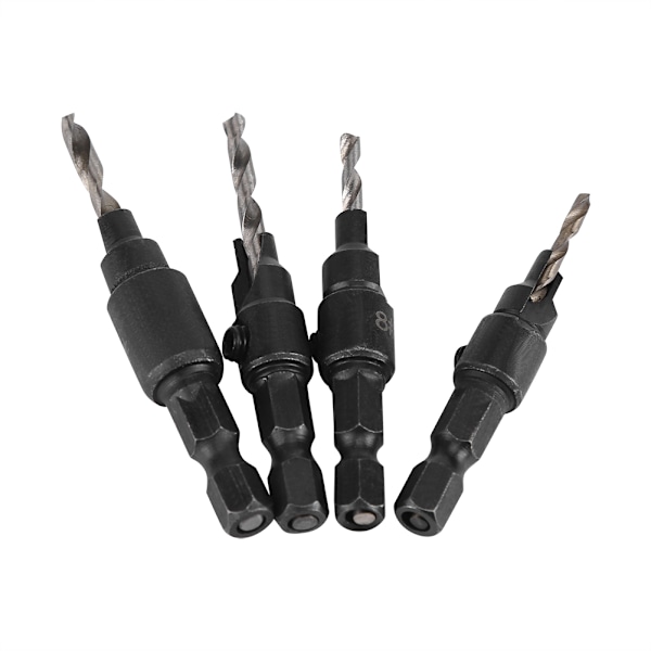 1/4 tums Hex Shank HSS Borr Snabbväxling #6 #8 #10 #12 Försänkare Träbearbetningsverktyg