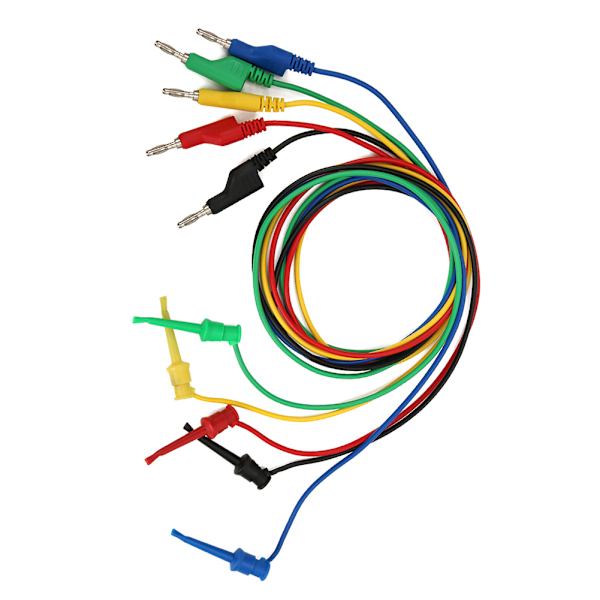 P1045 5 st 4mm 1m Stapelbara Bananpluggar till Testklämmor Multimeter Testledningskabel Trådtillbehör