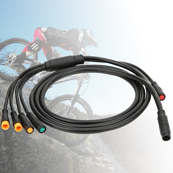 1 for 5 Integreret Cykelkabel med Lysfunktion til Ebike Vandtæt Controller