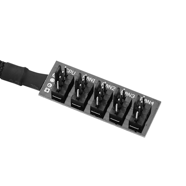 5-Port PC 4-Pin PWM CPU-kylfläktssplitternav, Adapter, Flätad Kabel, 1 Honkontakt till 5 Hankontakter