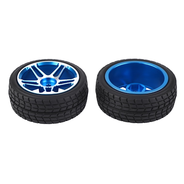 2 stk. 1/10 RC Lastbil Gummi Dæk Hjul til ZD Racing On road Bil Blå