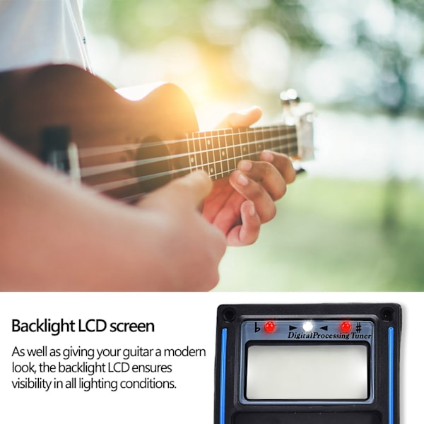 5-bands preamp EQ equalizer piezo digital tuner pickup för akustisk gitarr