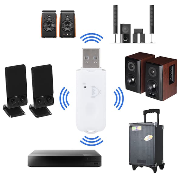 Mini USB Bluetooth Mottaker Audio A2DP Musikk Trådløs Adapter for Bil AUX Mobiltelefon