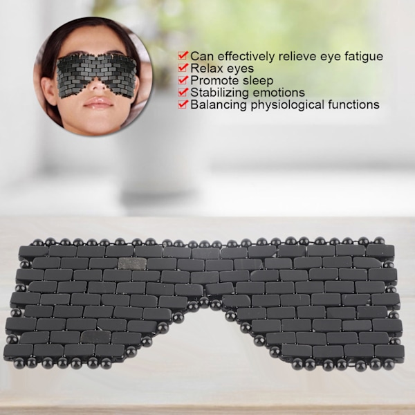 Jade Sten Ögonmask Kylande Sovmask Kall Terapi Ögonbehandling MassagerObsidian