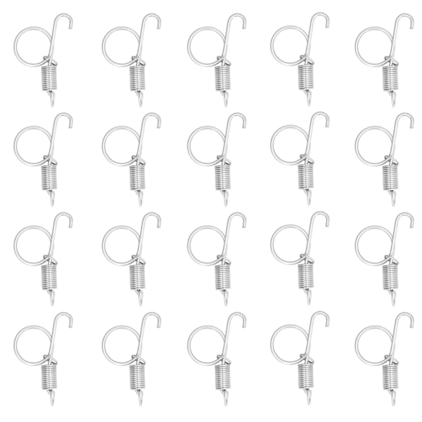 20 st Burdörr Fjäderkrok Metall Fingerfjäder Låskrok för Fixering av Kanin Husdjursbur Jordbruksutrustning S 6x2.1cm