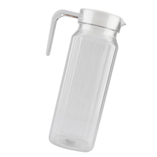 1100 ml Transparent Akryl Saftflaska med Randigt Vatten Isvatten Saftkanna med Lock för Bar Hem