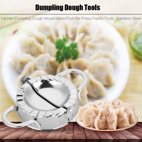 Köksform för dumplingsdeg i rostfritt stål Gör fruktpajpress Bakverksverktyg (liten storlek)